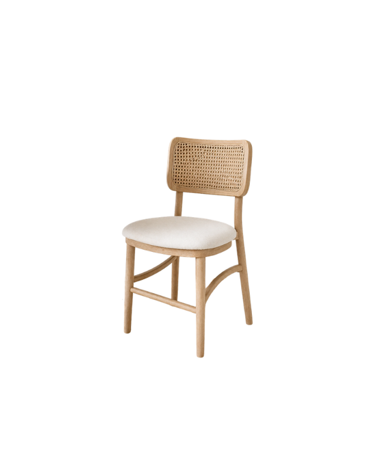Silla Kansas de Estilo Natural Con Respaldo Tejido y Asiento Acolchado