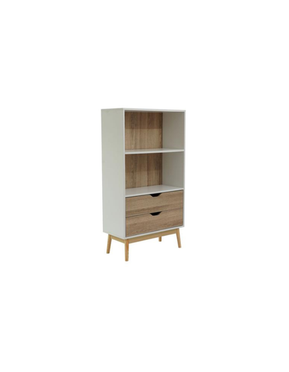 Librero 2 Cajones Florencia Natural/Blanco