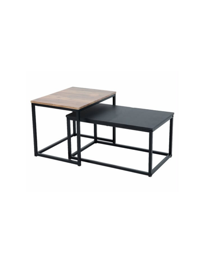 Set 2 Mesas Centro Wood Black