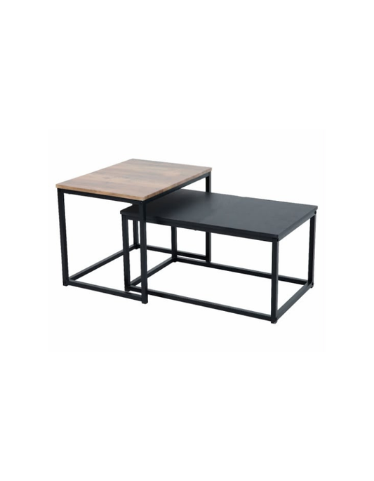 Set 2 Mesas Centro Wood Black
