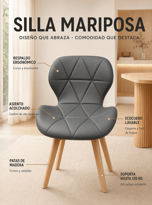 x4 Pack Silla Mariposa Ecocuero