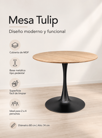 Mesa de Comedor Tulip Madera 80cm