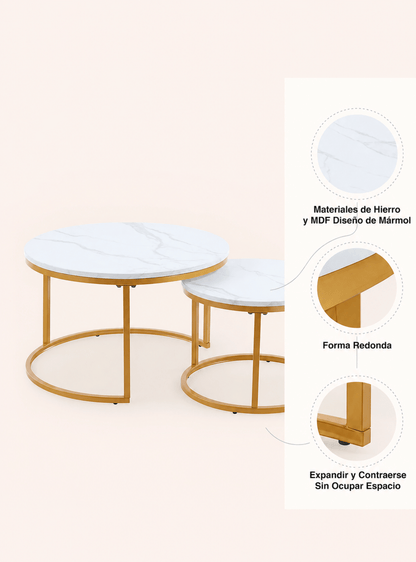 Mesa de Centro Nido Simil Mármol