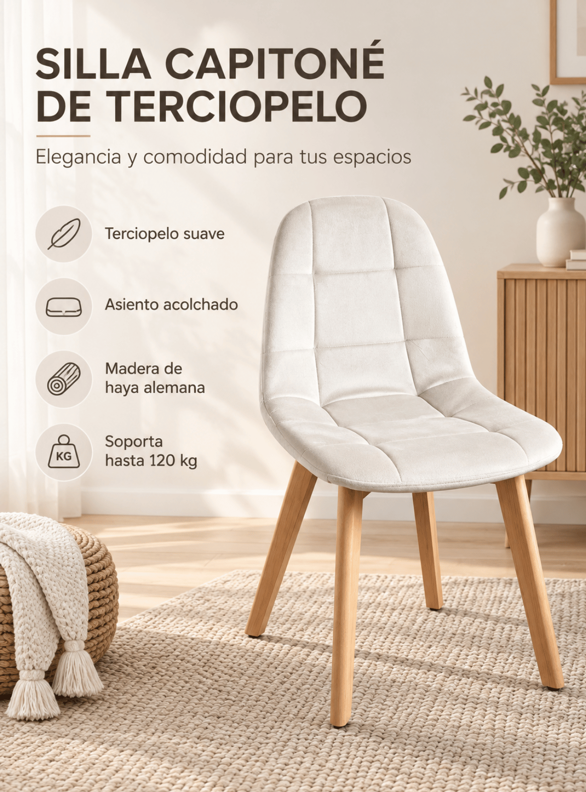 Silla Capitoné Terciopelo