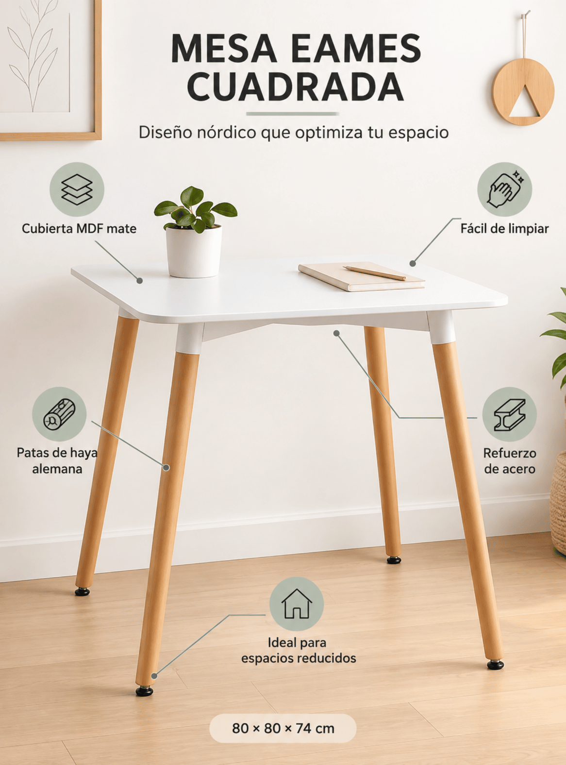 Mesa Eames Cuadrada
