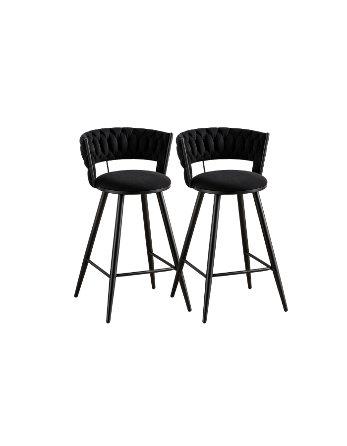 Pack 2 Taburete Queen Black 66 cm