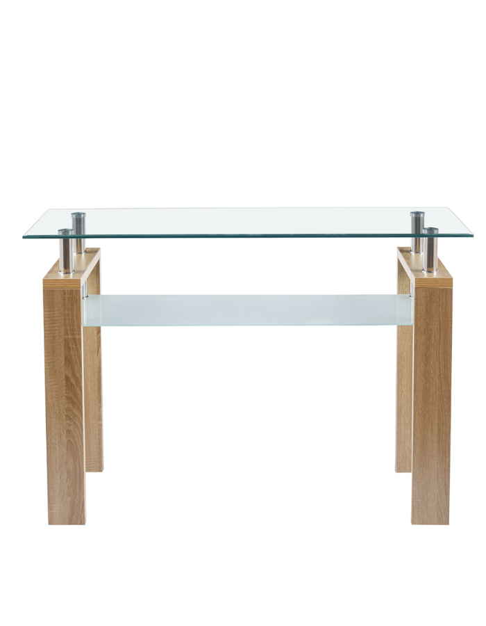 Mesa de Arrimo Rectangular de Vidrio