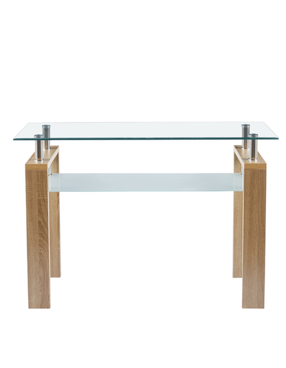 Mesa de Arrimo Rectangular de Vidrio