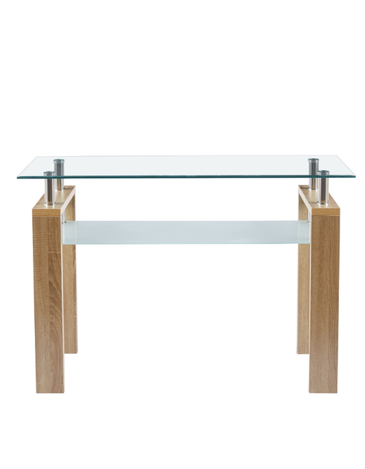 Mesa de Arrimo Rectangular de Vidrio