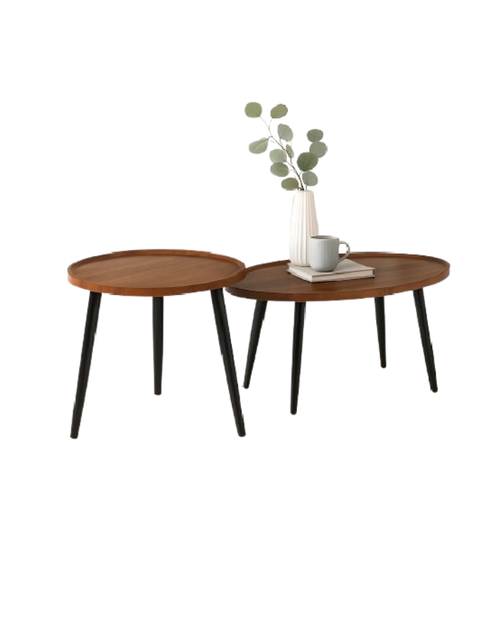 Set de Mesas de Centro Nido - Diseño Moderno de Madera y Metal