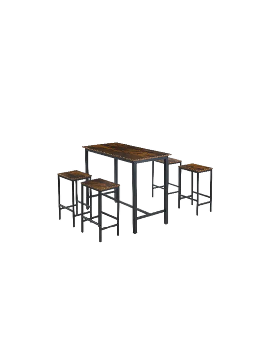 Set de comedor para cocina con pisos taburetes madera industrial