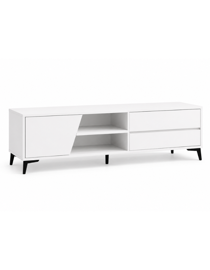 Rack Tv Valencia Blanco con Gavetas y Estante