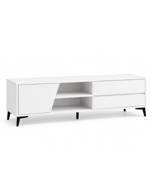 Rack Tv Valencia Blanco con Gavetas y Estante