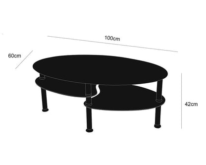 Mesa de Centro Elipse Vidrio