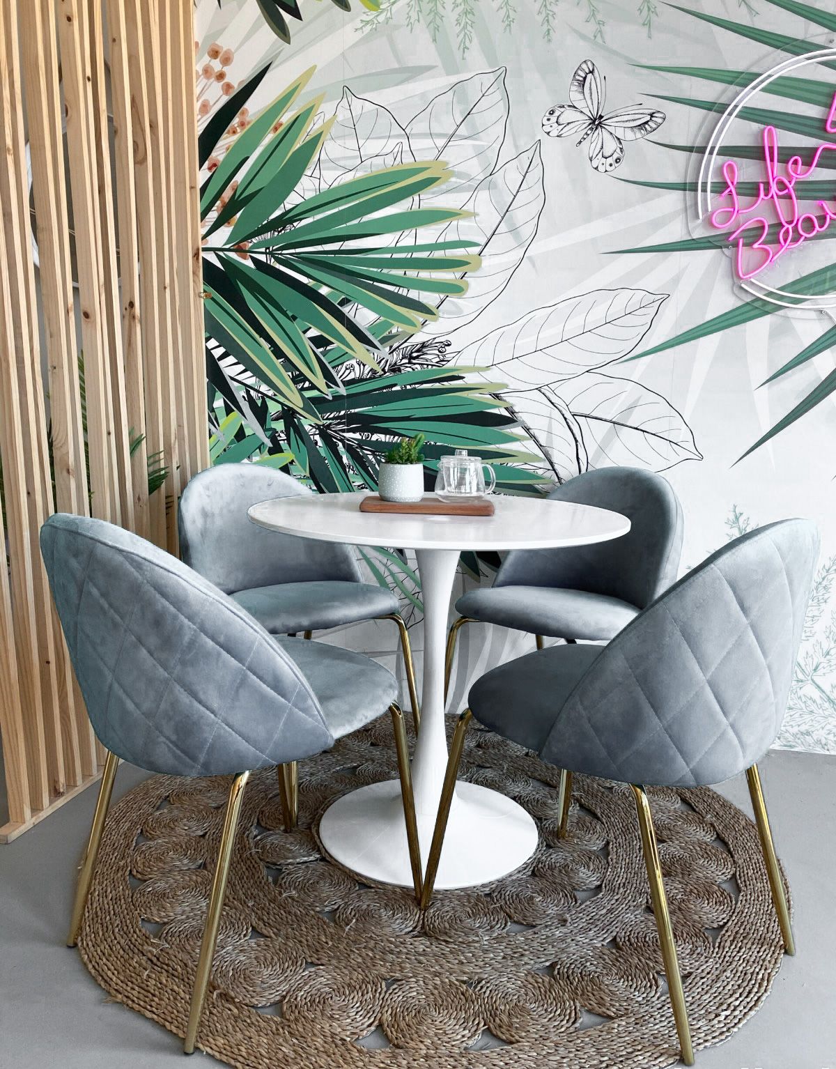 Comedor Tulip Terciopelo Gold