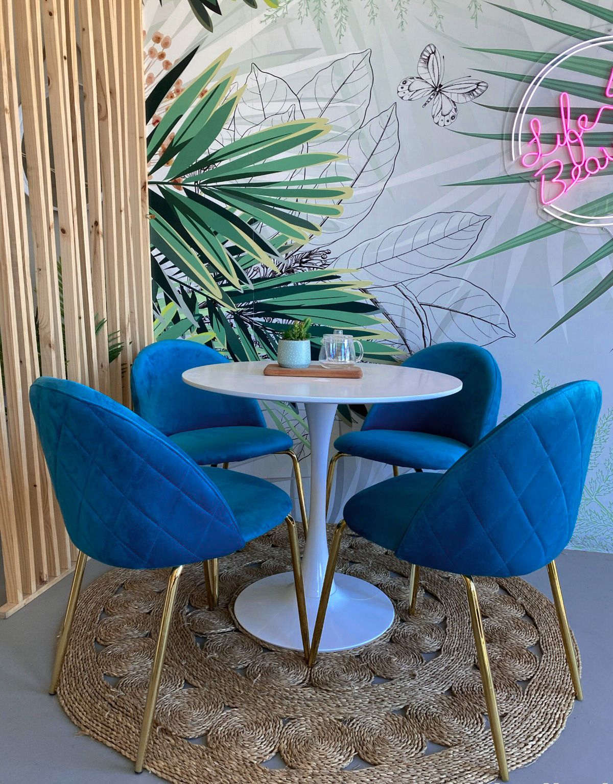 Comedor Tulip Terciopelo Gold