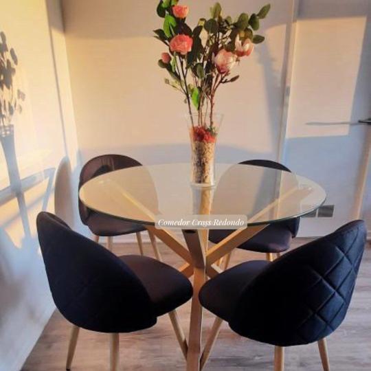 Comedor Redondo 4P Gabrielle Lino Cross