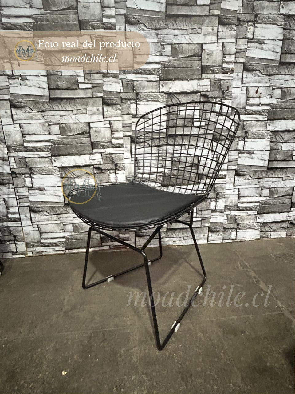Silla Bertoia metal de terraza living comedor acolchada