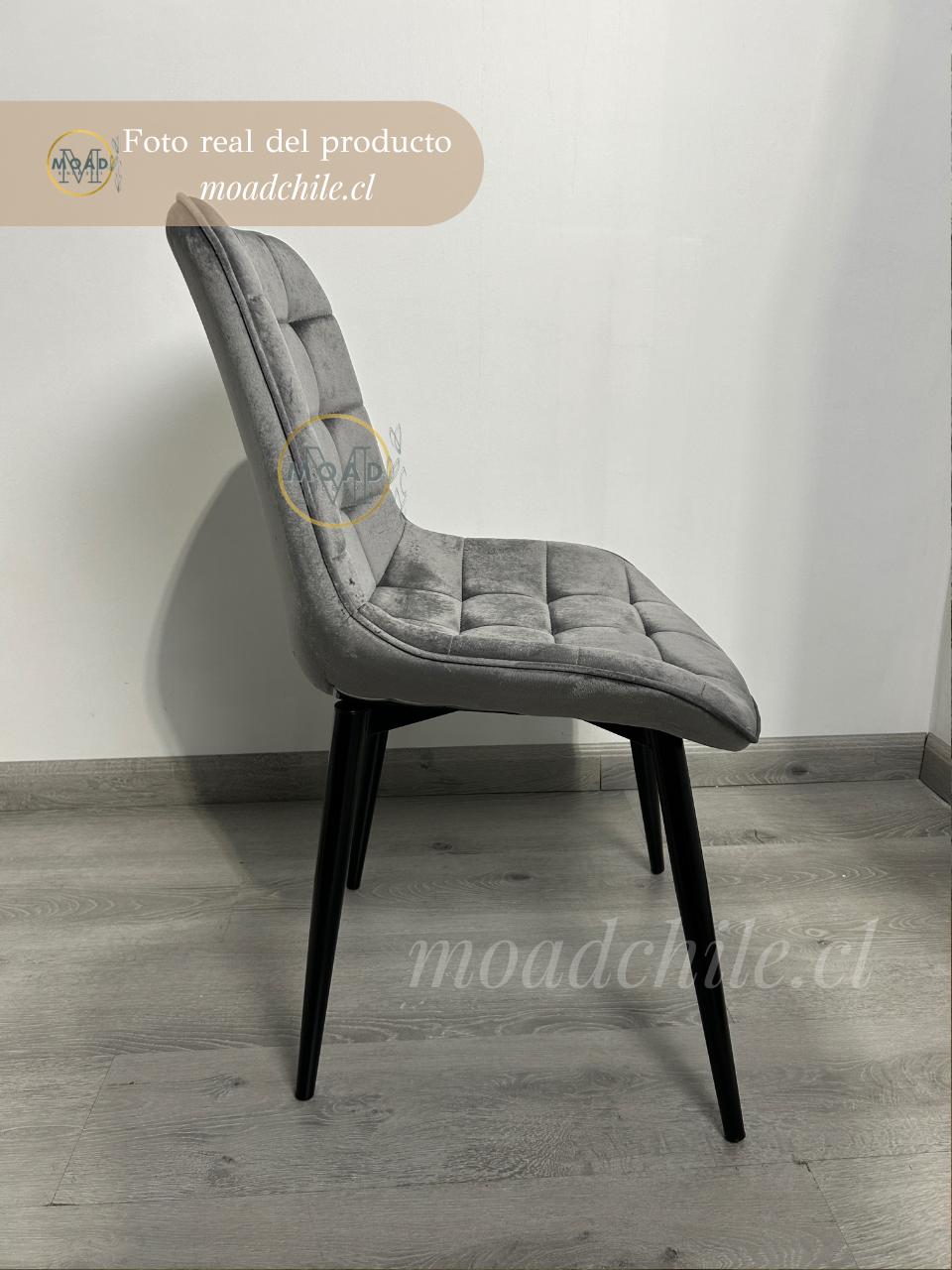 Silla de Comedor Macron Terciopelo patas negras