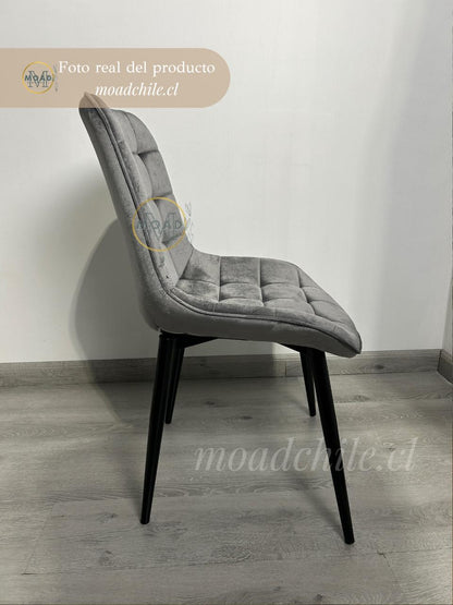 Silla de Comedor Macron Terciopelo patas negras