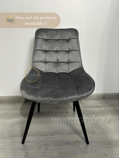 Silla de Comedor Macron Terciopelo patas negras