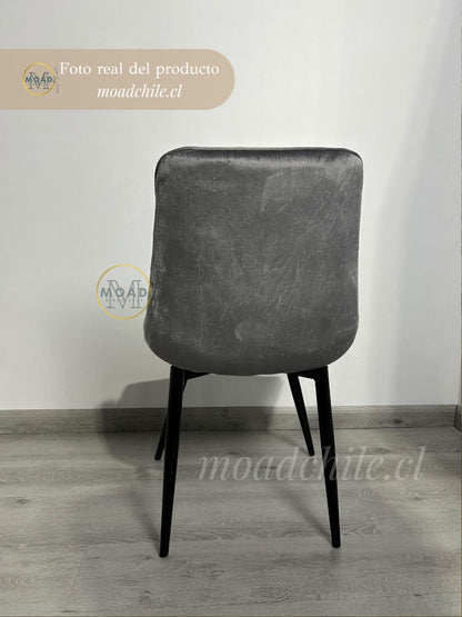 Silla de Comedor Macron Terciopelo patas negras