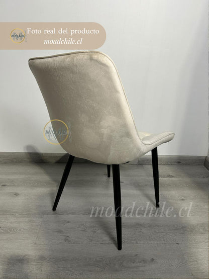Silla de Comedor Macron Terciopelo patas negras
