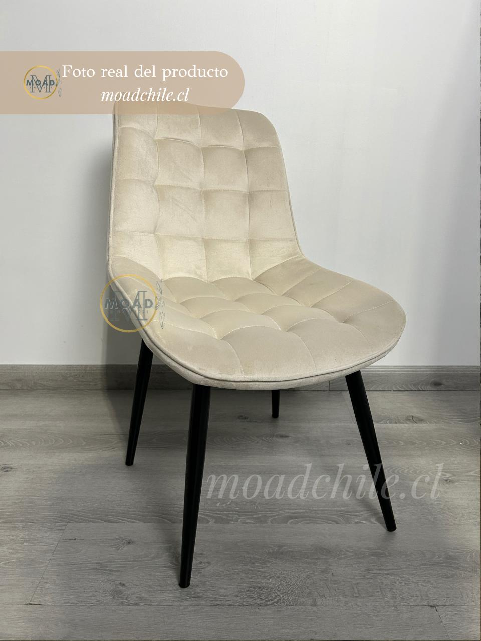 Pack 6 Sillas de Comedor Macron Terciopelo patas negras