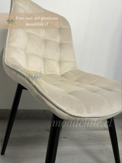 Silla de Comedor Macron Terciopelo patas negras