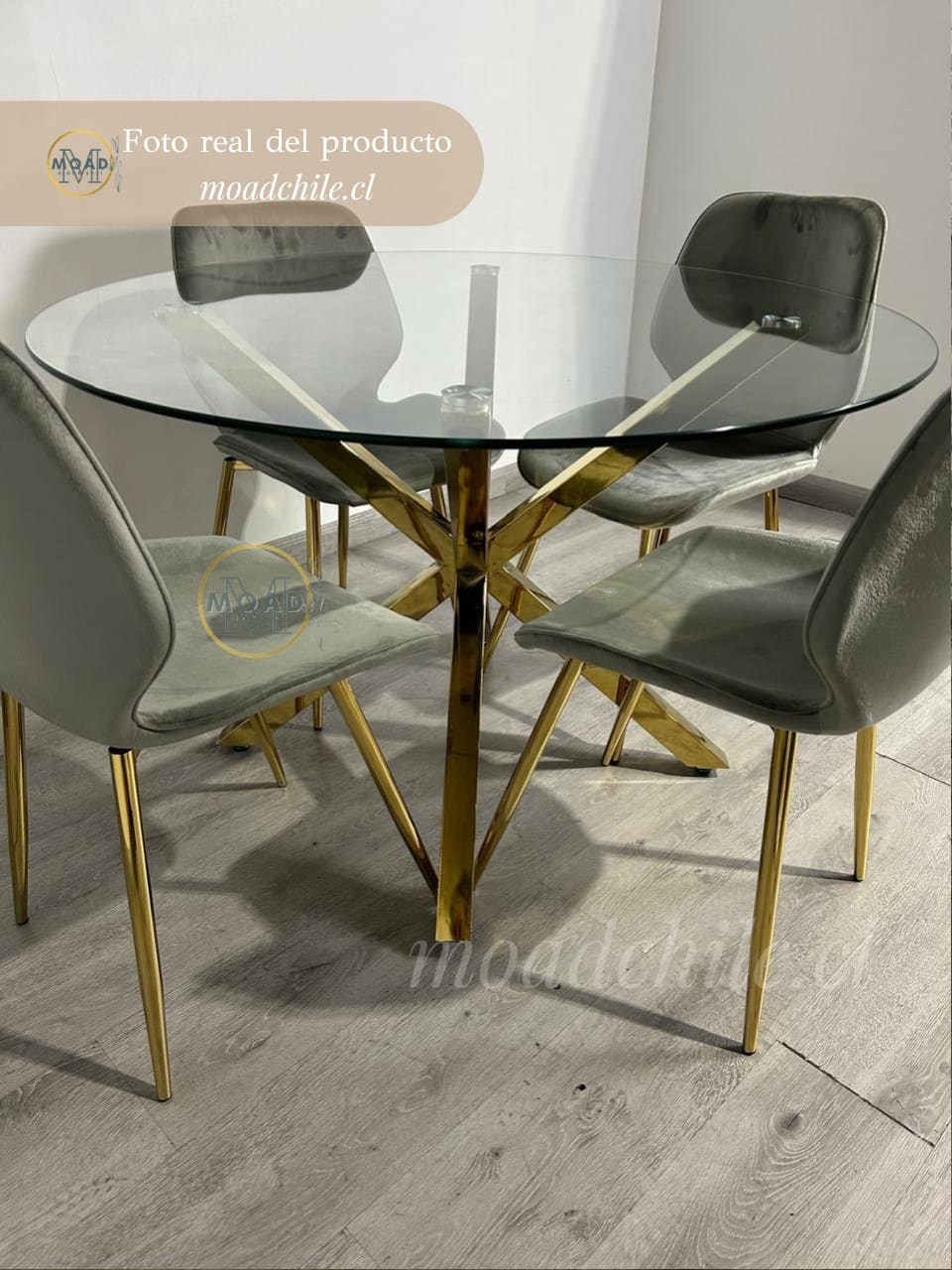 Comedor Dubai Fiori Top Redondo Gold