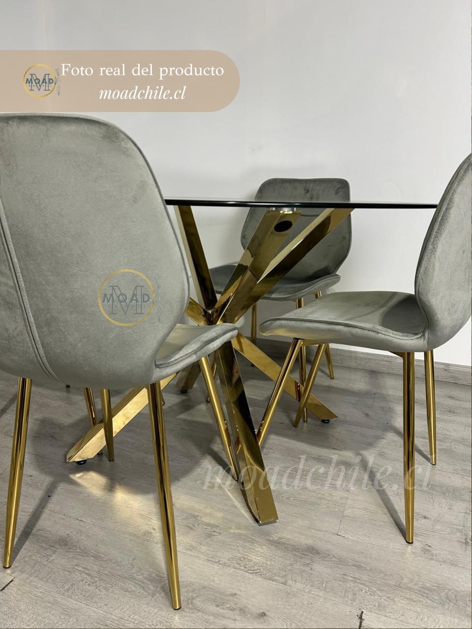 Comedor Dubai Fiori Top Redondo Gold