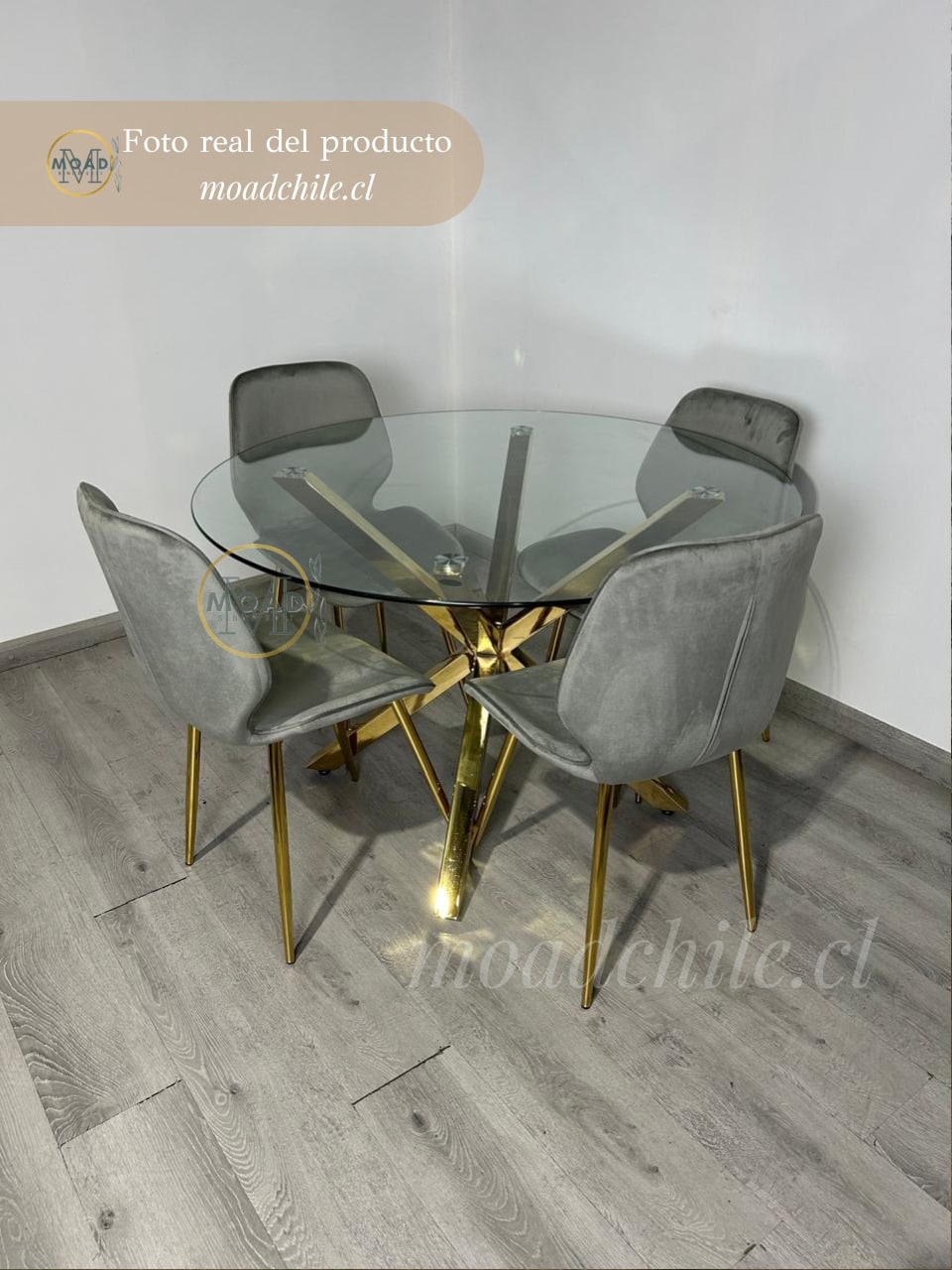 Comedor Dubai Fiori Top Redondo Gold