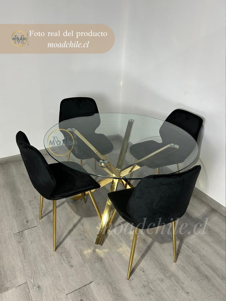 Comedor Dubai Fiori Top Redondo Gold