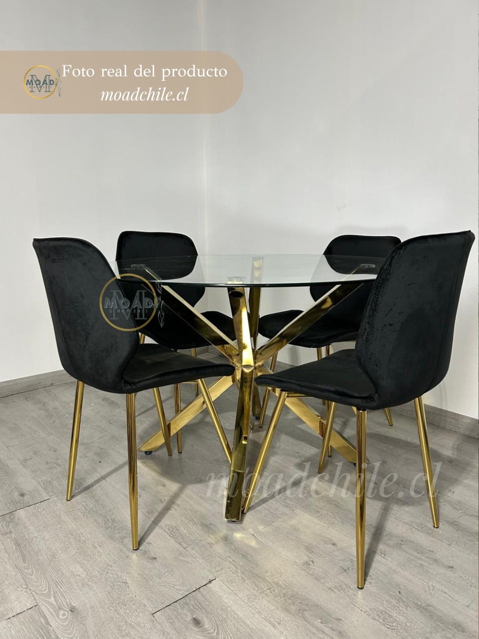 Comedor Dubai Fiori Top Redondo Gold