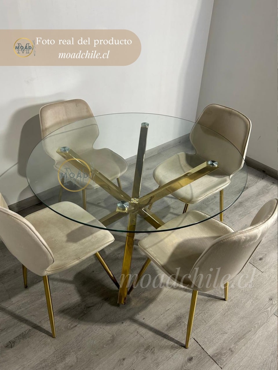 Comedor Dubai Fiori Top Redondo Gold