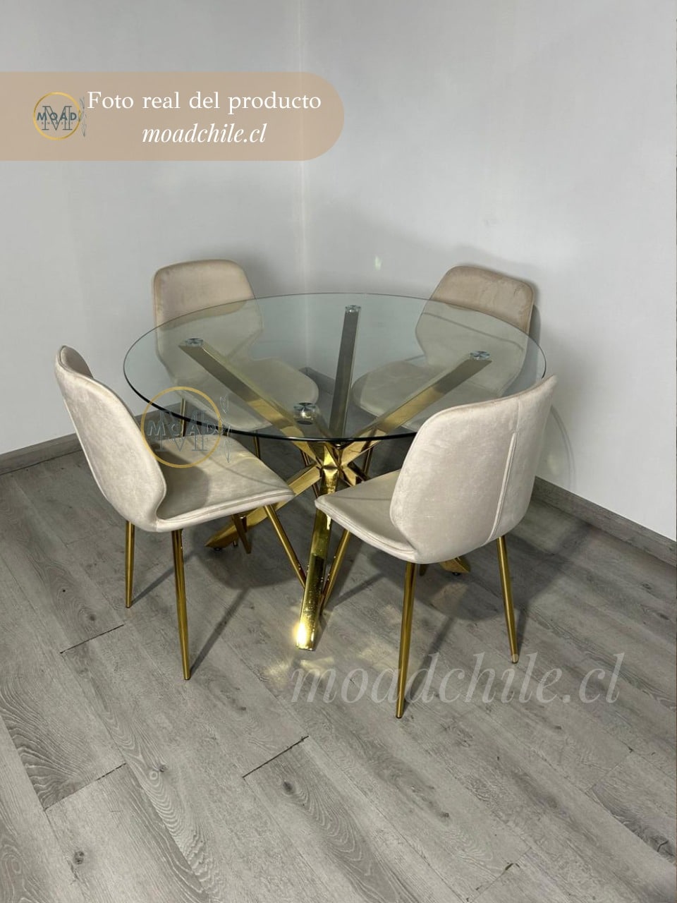 Comedor Dubai Fiori Top Redondo Gold