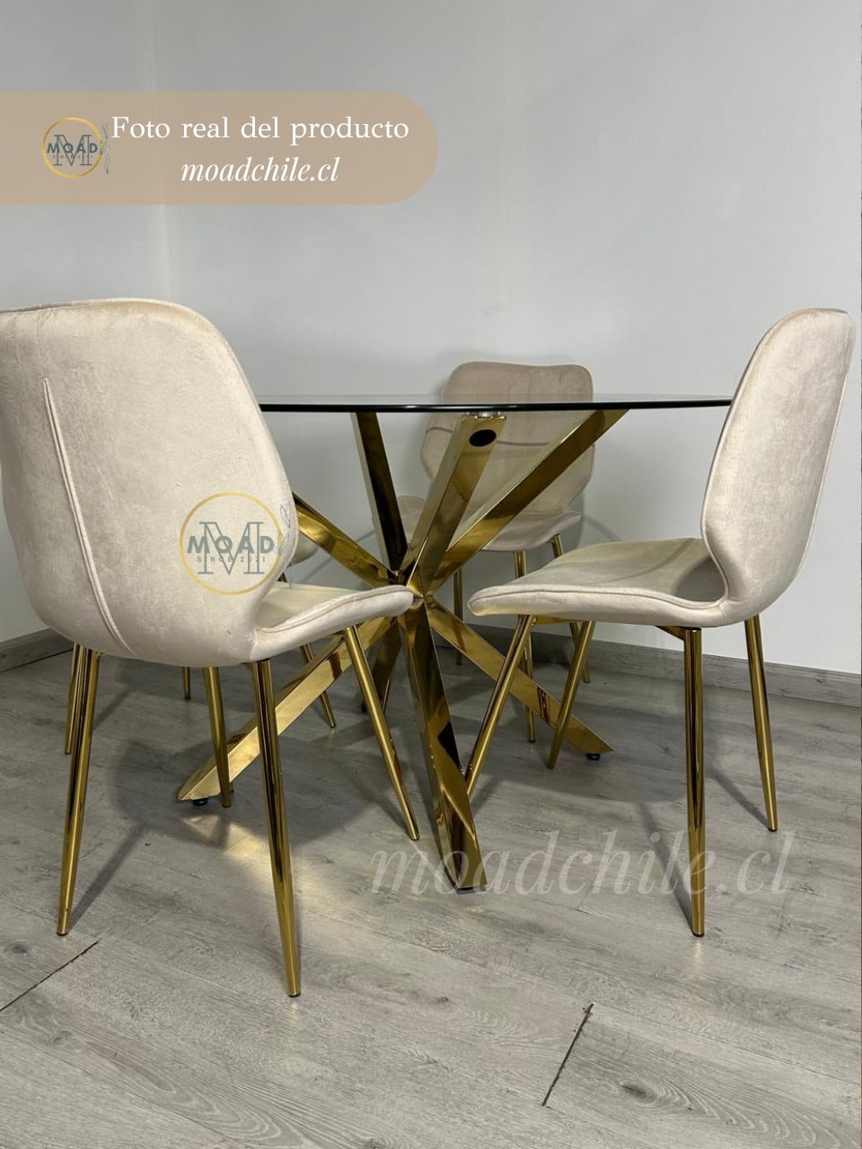 Comedor Dubai Fiori Top Redondo Gold