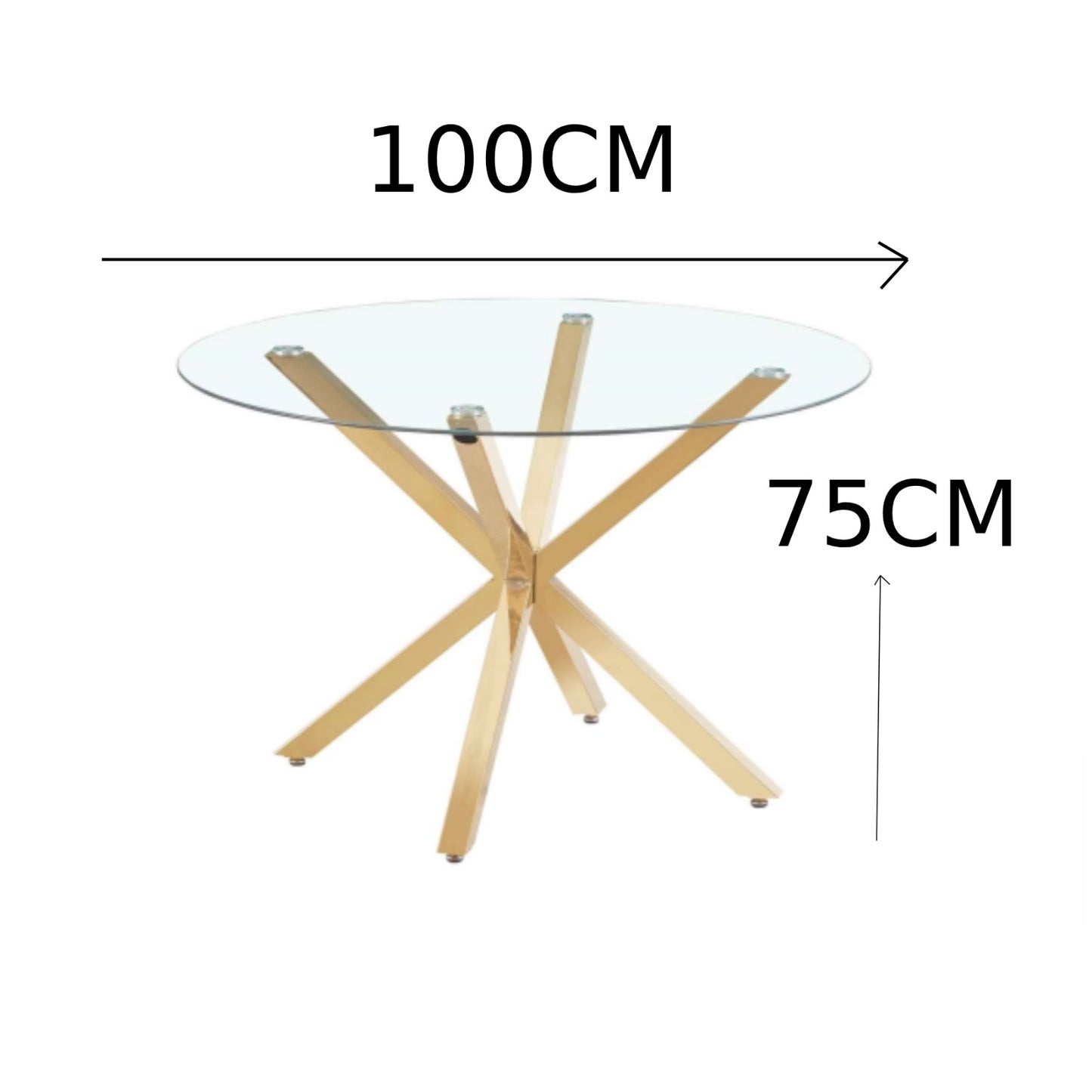 Mesa Cross Gold Redonda 100cm
