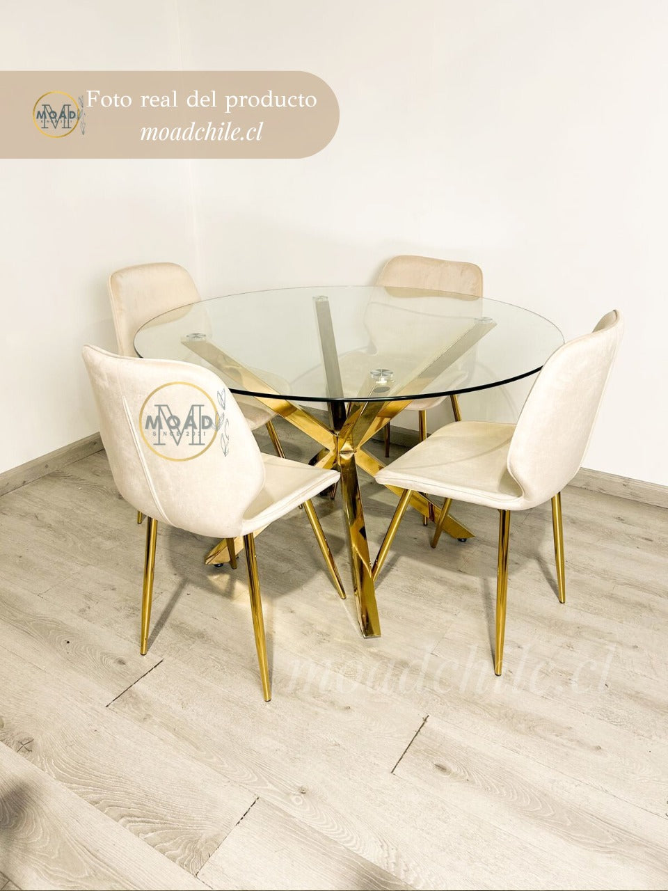 Mesa Cross Gold Redonda 120cm