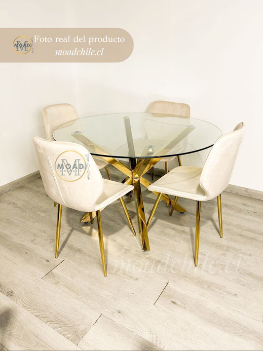 Mesa Cross Gold Redonda 100cm