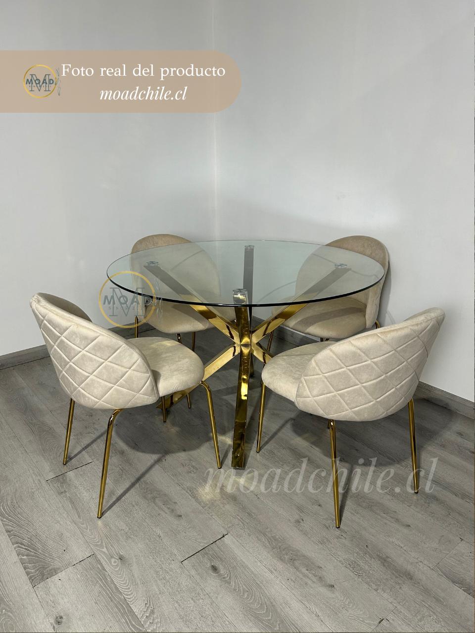 Comedor Redondo 6P Elegance Premium Cross Gold