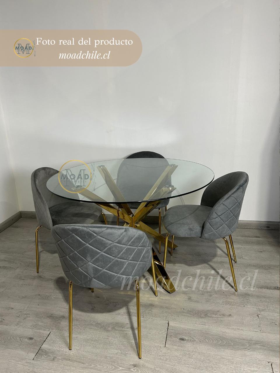 Comedor Redondo 6P Elegance Premium Cross Gold