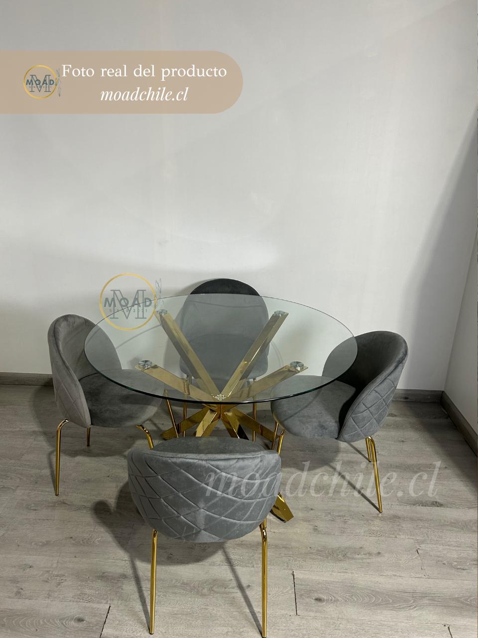 Comedor Redondo 6P Elegance Premium Cross Gold