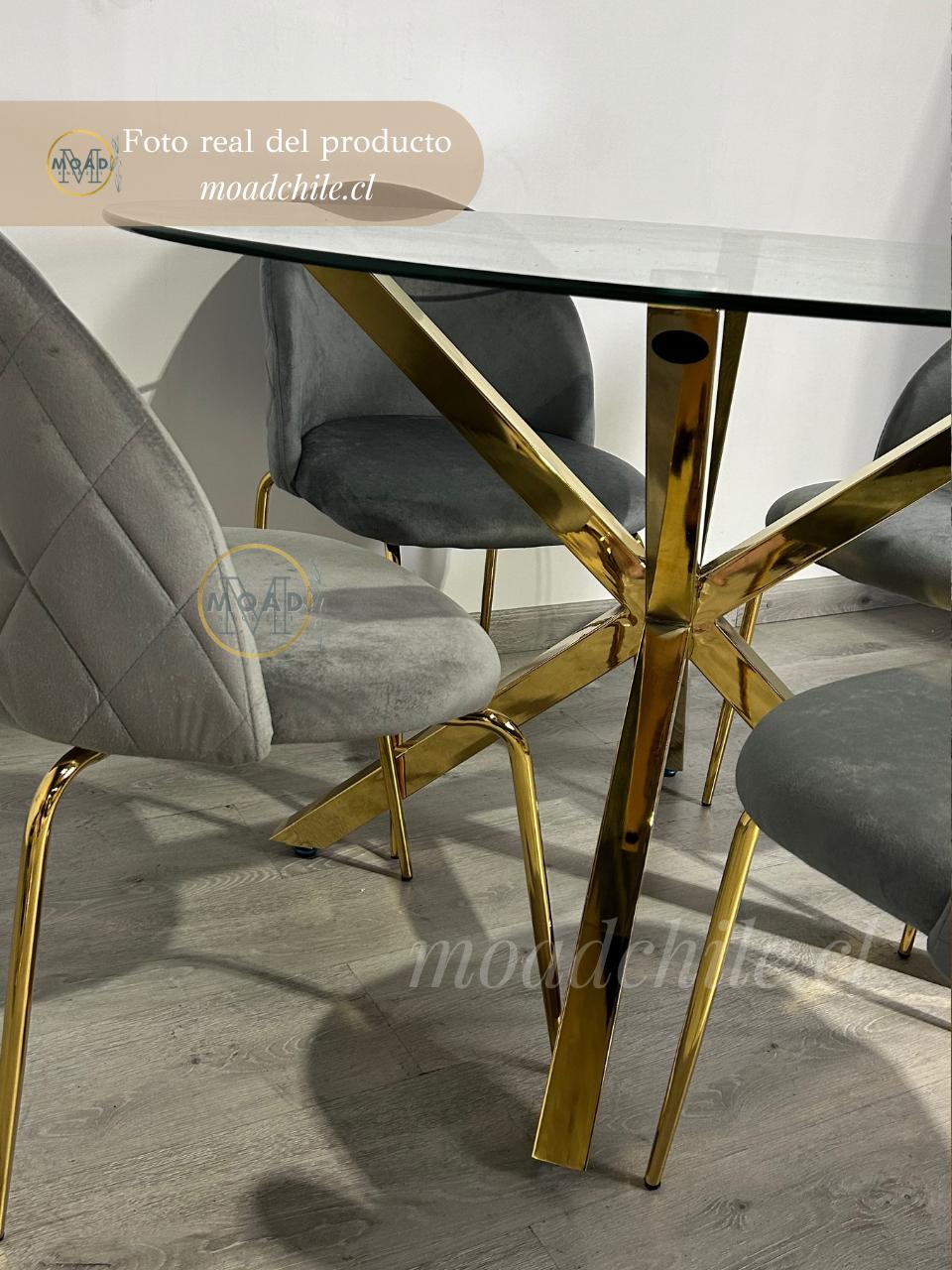Comedor Redondo 6P Elegance Premium Cross Gold