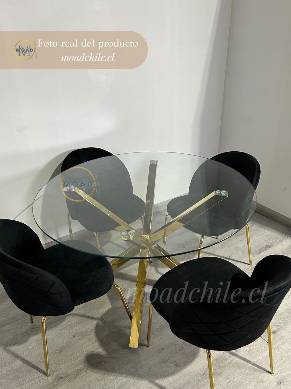 Comedor Redondo 4P Elegance Premium Cross Gold