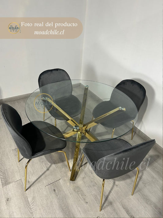 Comedor Redondo Cross Gold Bettle 4P