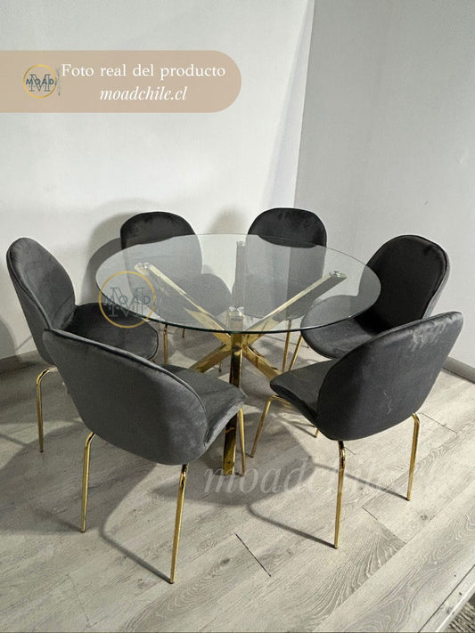 Comedor Redondo Cross Gold Bettle 6P