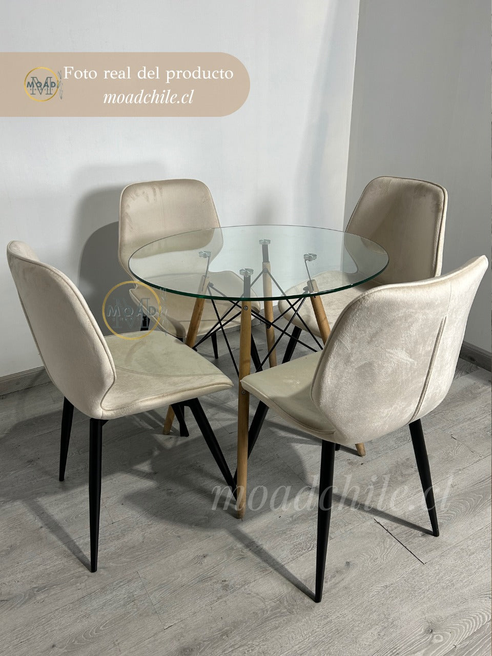 Comedor Redondo Ninja Fiori Top Black 4P