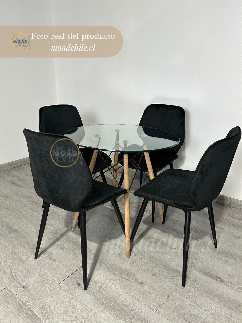 Comedor Redondo Ninja Fiori Top Black 4P