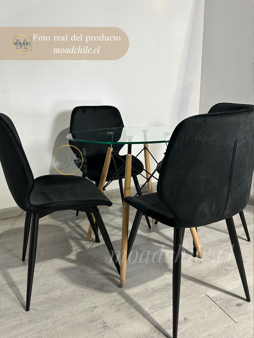 Comedor Redondo Ninja Fiori Top Black 4P